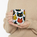 Bold Curious Cats Full Wrap Coffee Mug | Cats Gift | Ceramic Mug