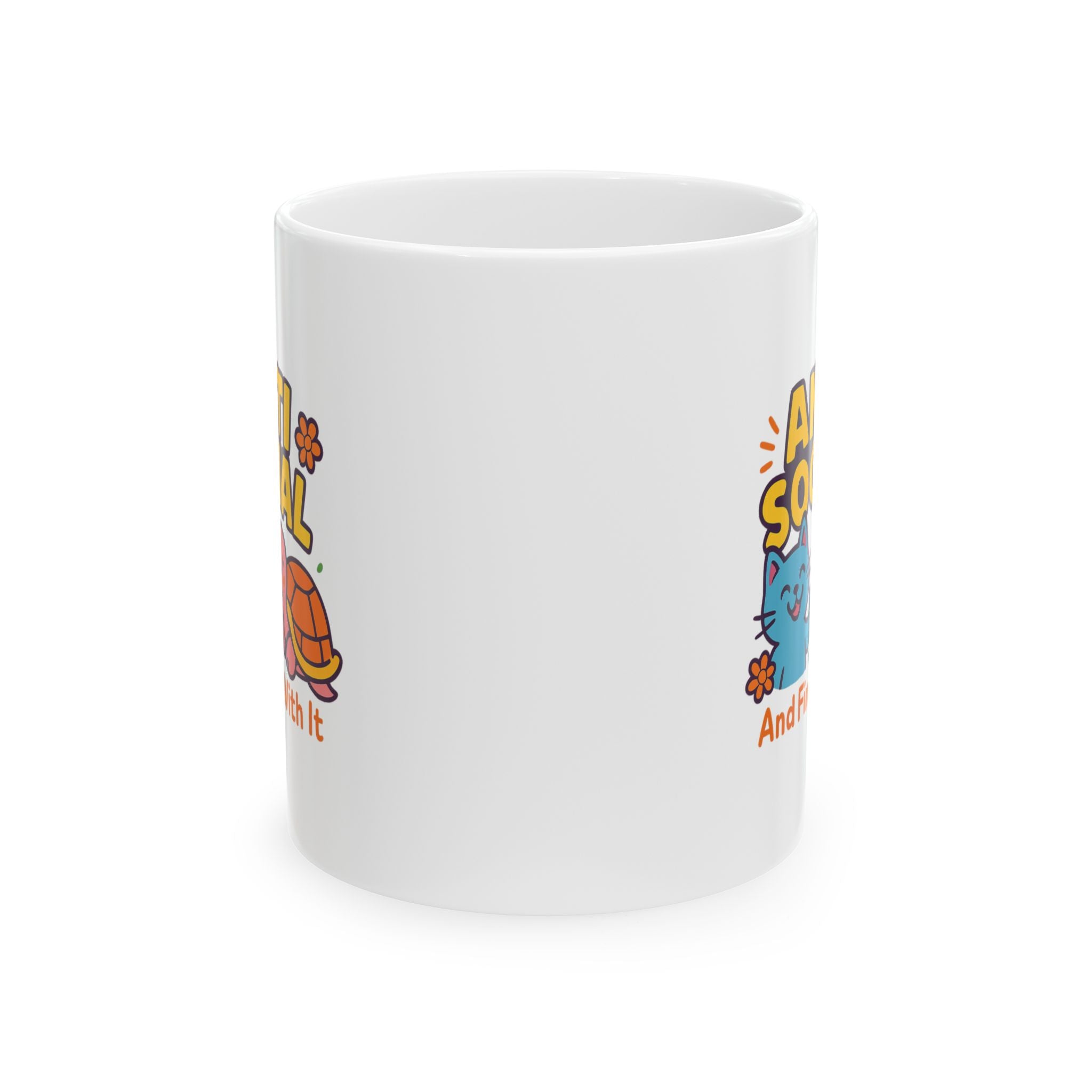 Anti Social Is My Default Setting Coffee Mug | Funny Introvert Gift | Ceramic Mug