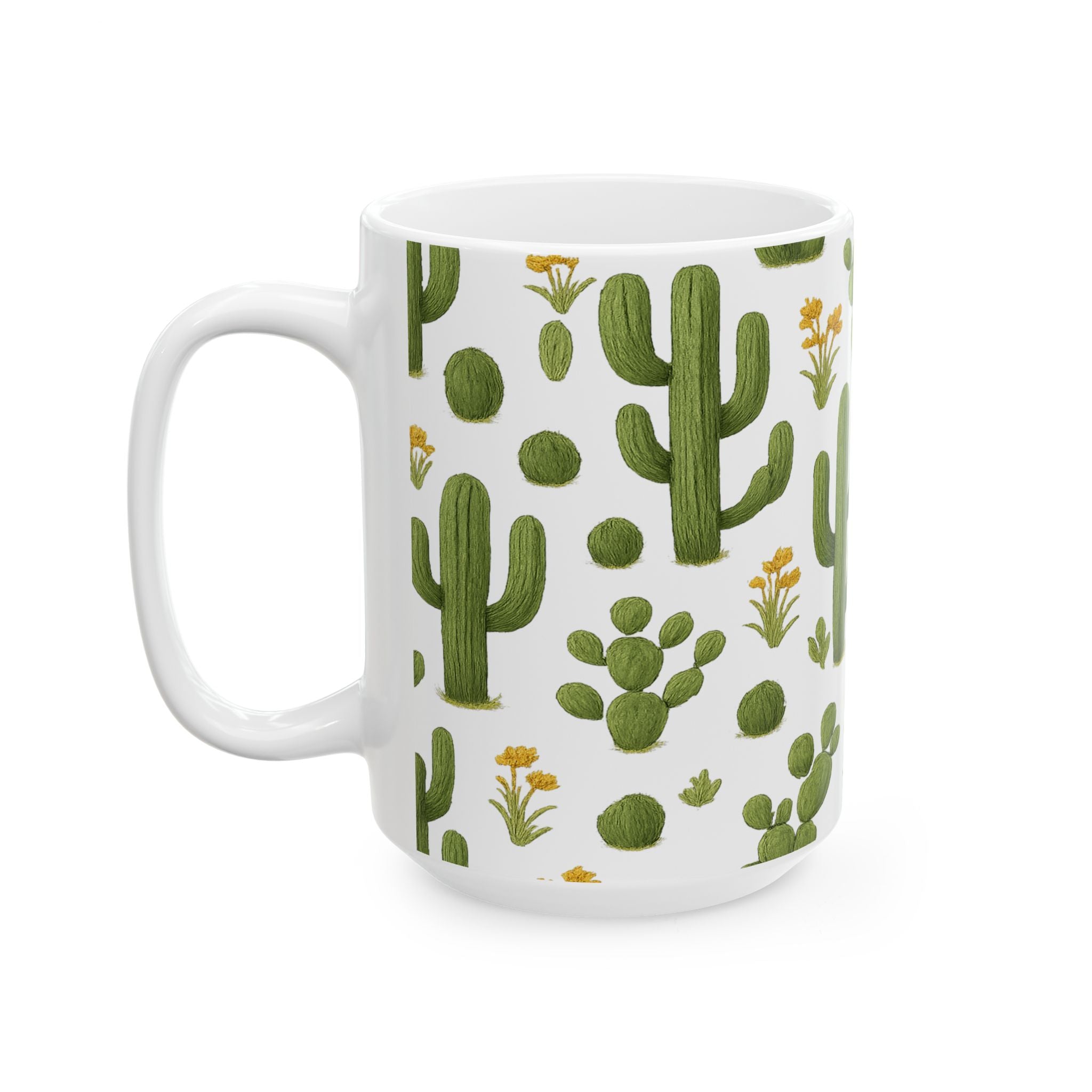 Botanical Saguaro Cactus Desert Pattern Coffee Mug | Cactus Lover Gift | Ceramic Mug