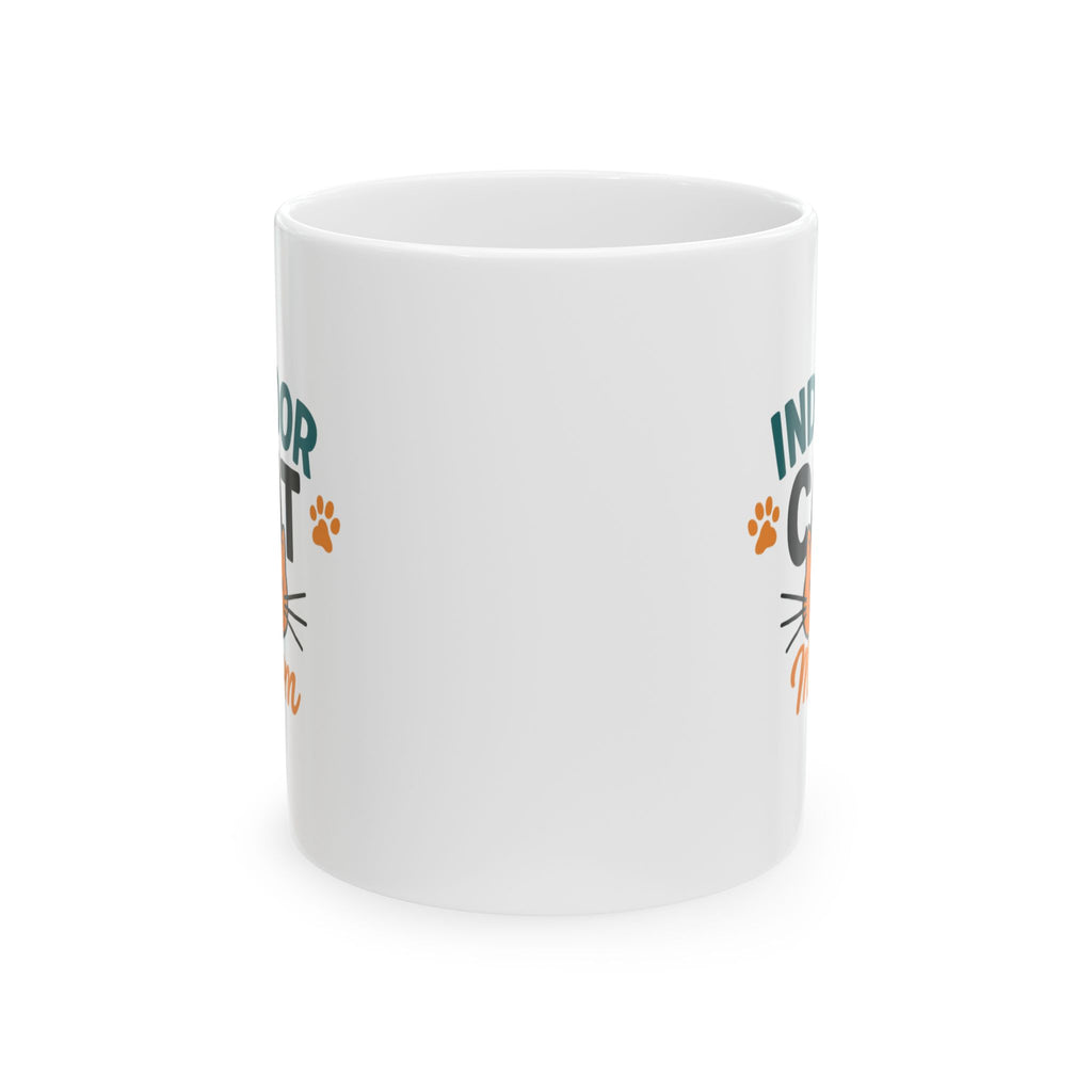 Indoor Cat Zero Drama Maximum Cuddles Coffee Mug | Cat Lover Gift | Ceramic Mug
