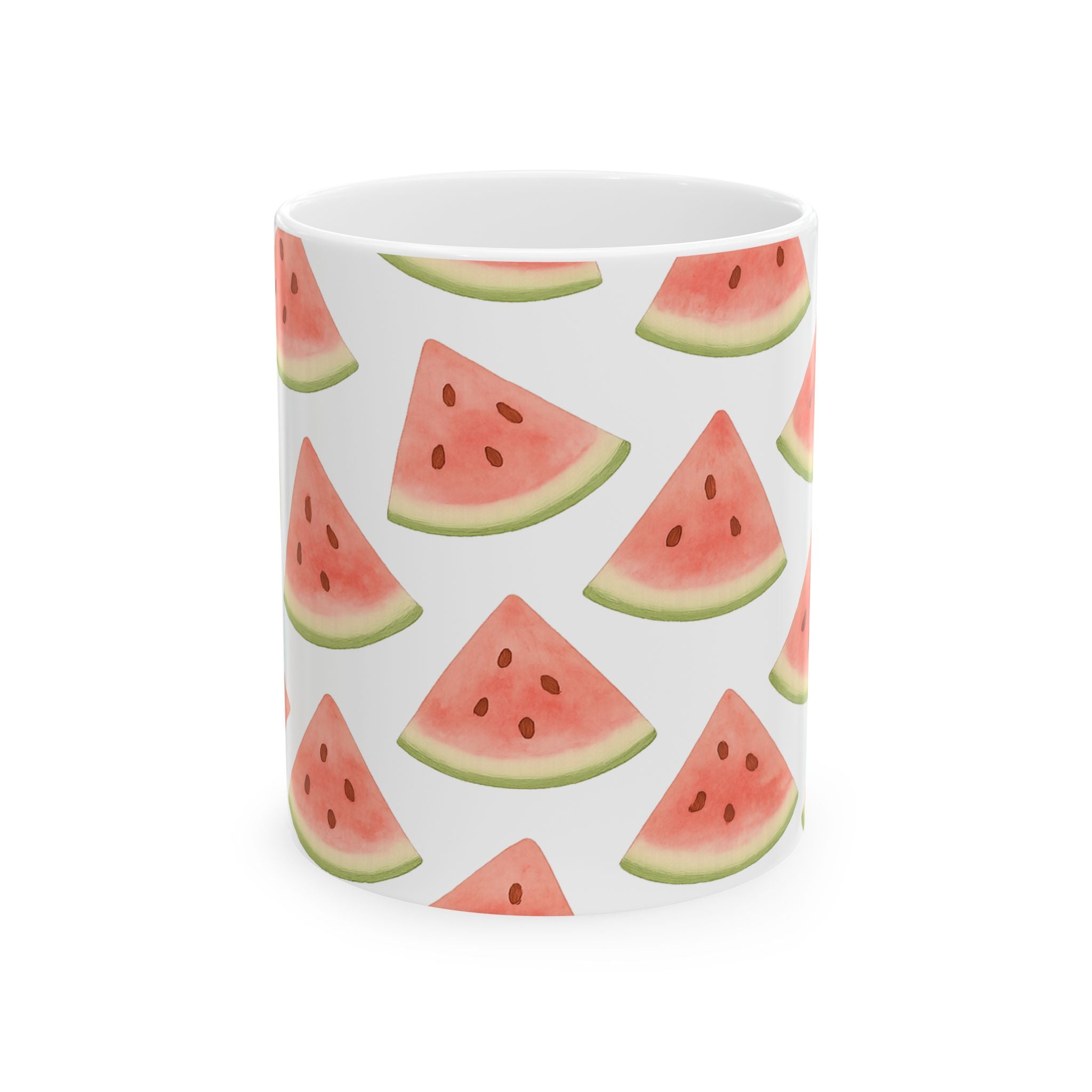 Watercolor Watermelon Slices Full Wrap Coffee Mug | Fruit Gift | Ceramic Mug