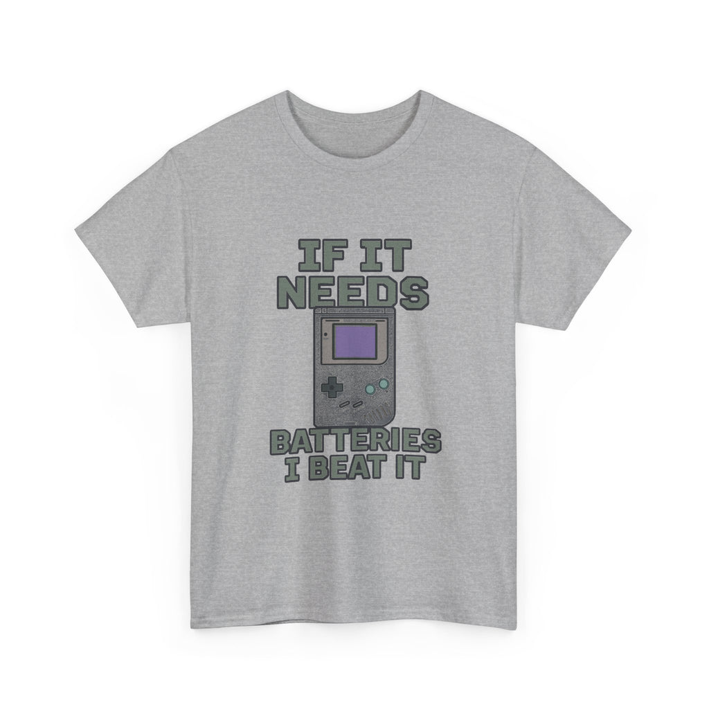 Vintage Gamer If It Needs Batteries I Beat It T-Shirt | Unique Gift | Graphic Tee