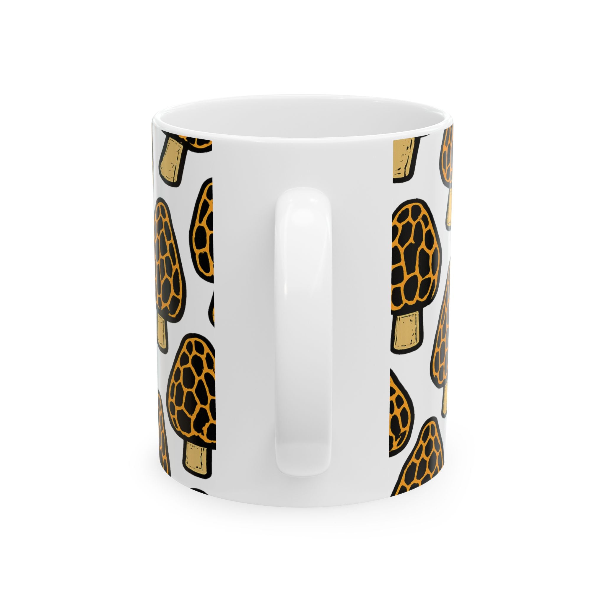 Bold Morel Mushrooms Full Wrap Coffee Mug | Mushrooms Gift | Ceramic Mug