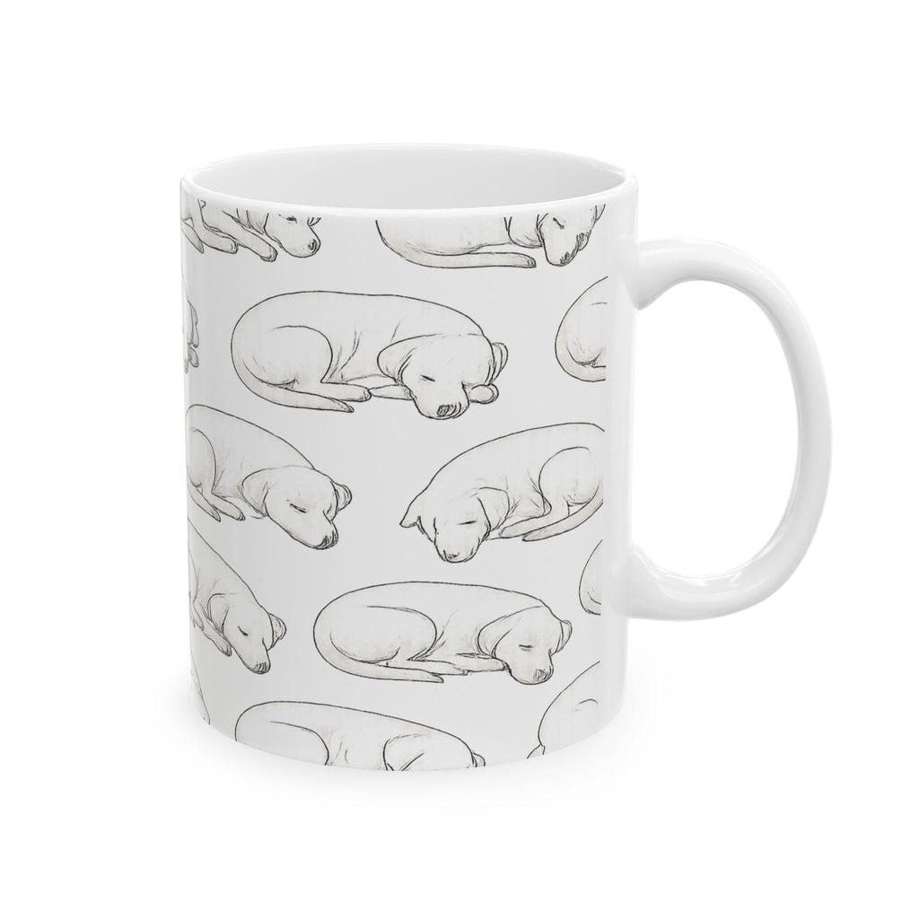 Delicate Sleeping Dogs Full Wrap Coffee Mug | Dogs Gift | Ceramic Mug