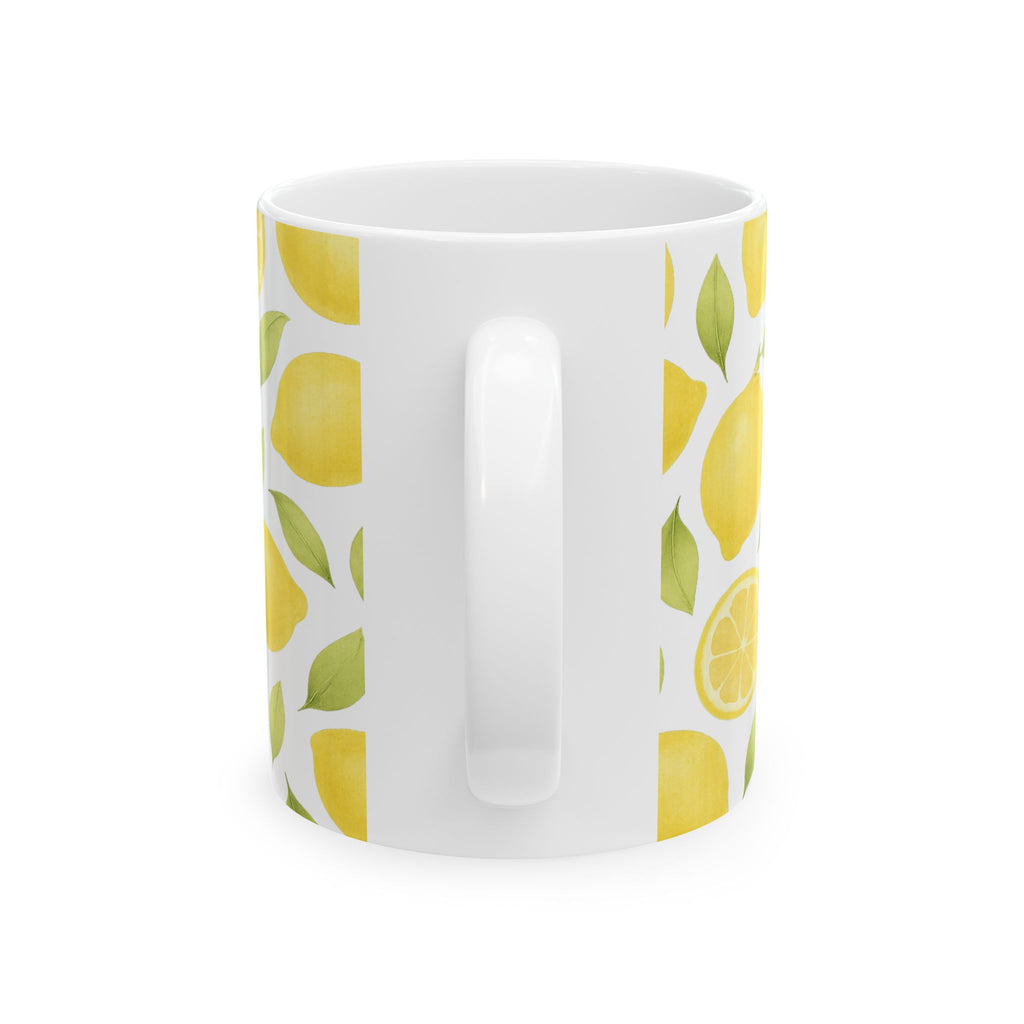 Watercolor Lemons Pattern Coffee Mug | Fruit Lover Gift | Ceramic Mug