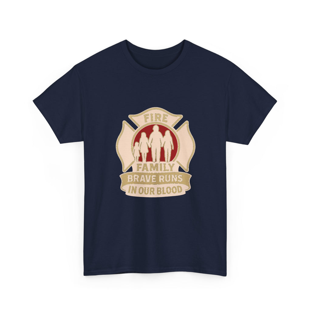 Firefighter Family Brave Runs In Our Blood T-Shirt | Unique Gift | Graphic Tee