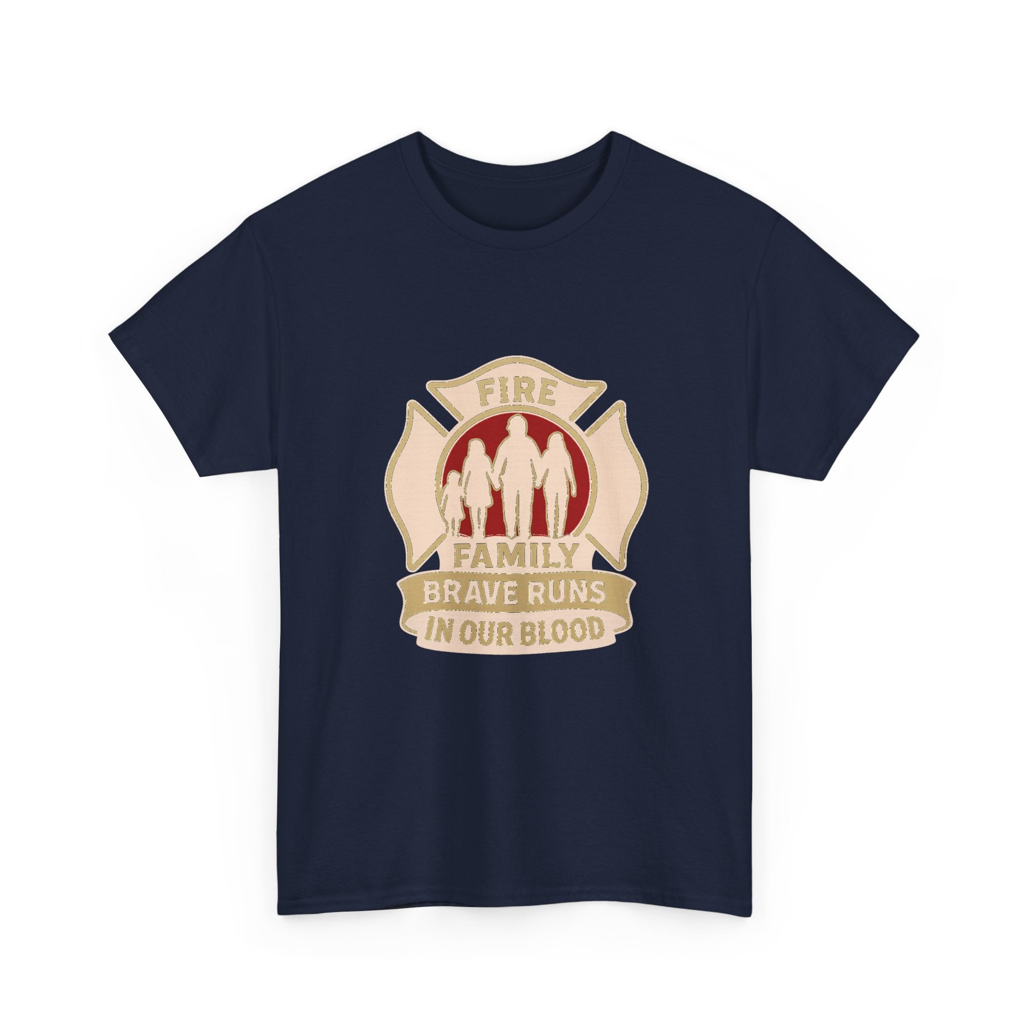 Firefighter Family Brave Runs In Our Blood T-Shirt | Unique Gift | Graphic Tee