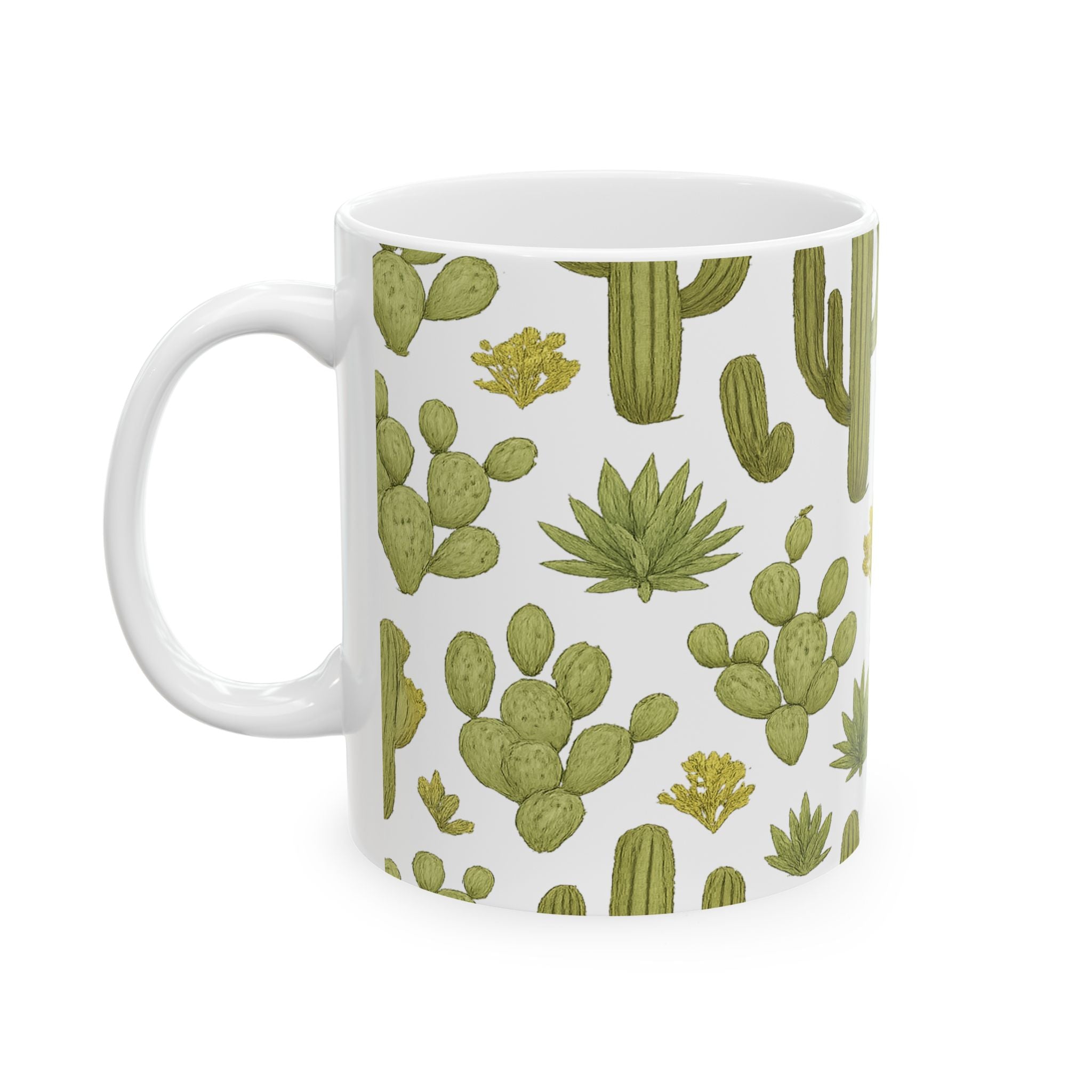 Botanical Saguaro Cactus Desert Full Wrap Coffee Mug | Cactus Gift | Ceramic Mug