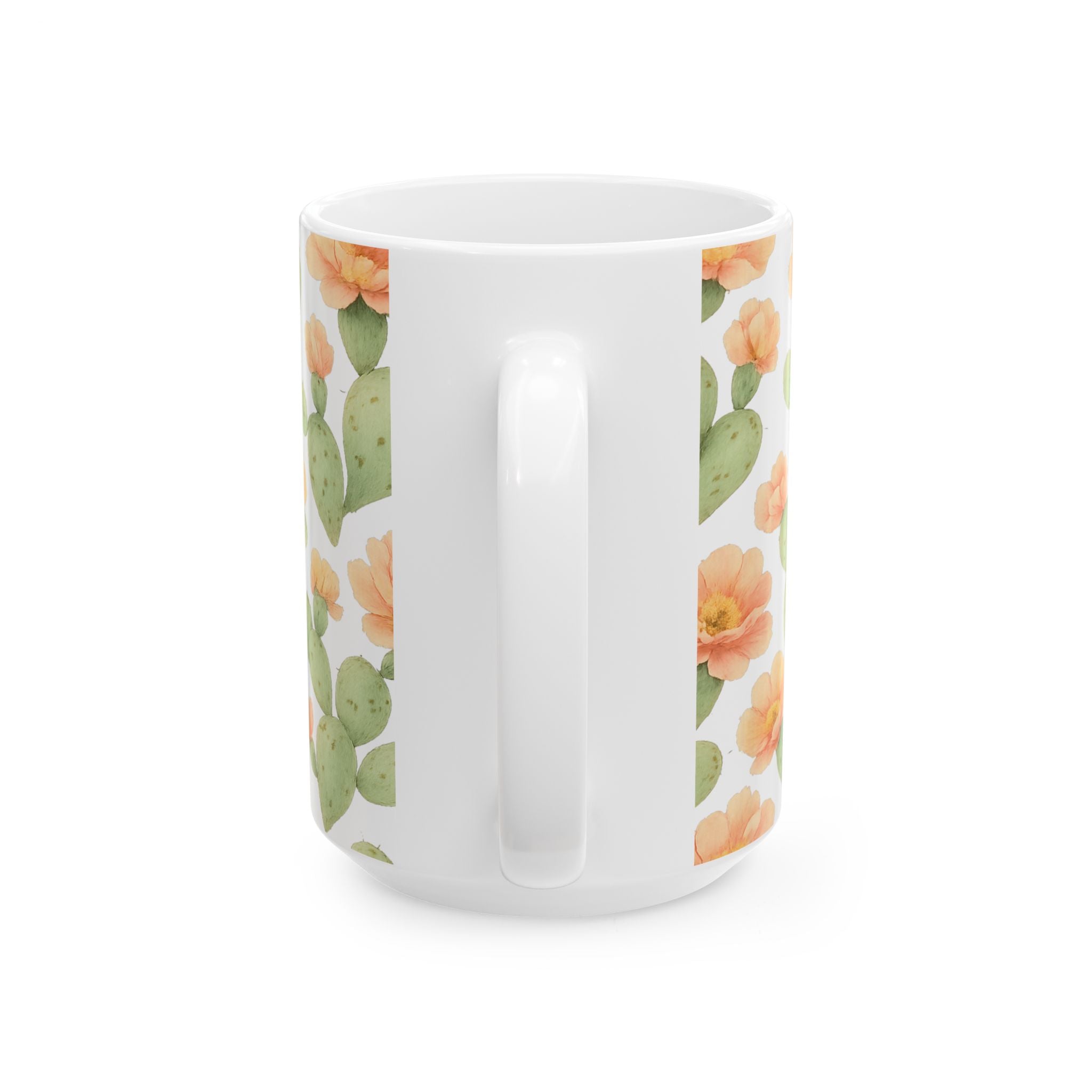 Watercolor Blooming Cactus Flowers Pattern Coffee Mug | Cactus Lover Gift | Ceramic Mug
