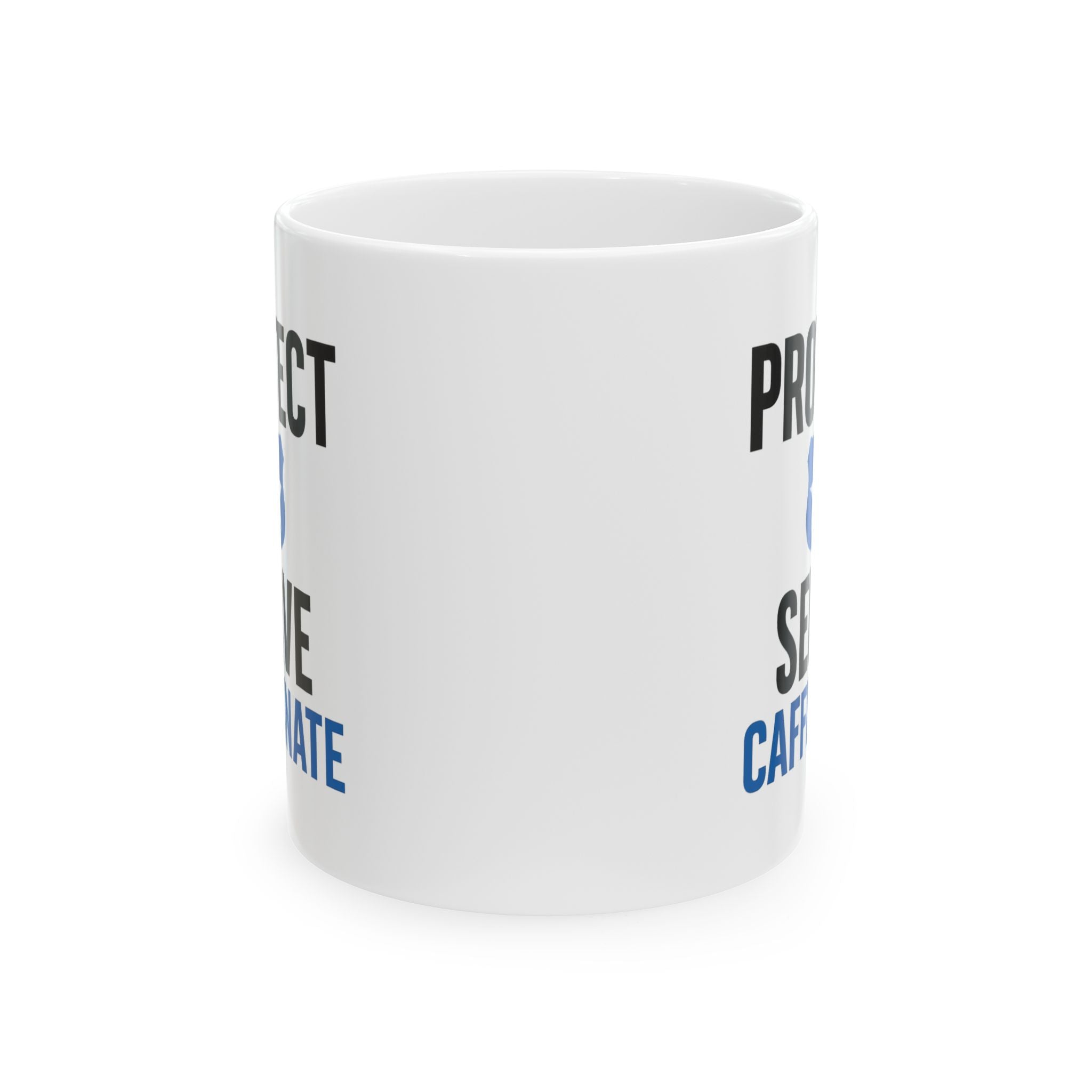 Police Officer Protect Serve Caffeinate Coffee Mug | Unique Gift | Ceramic Mug