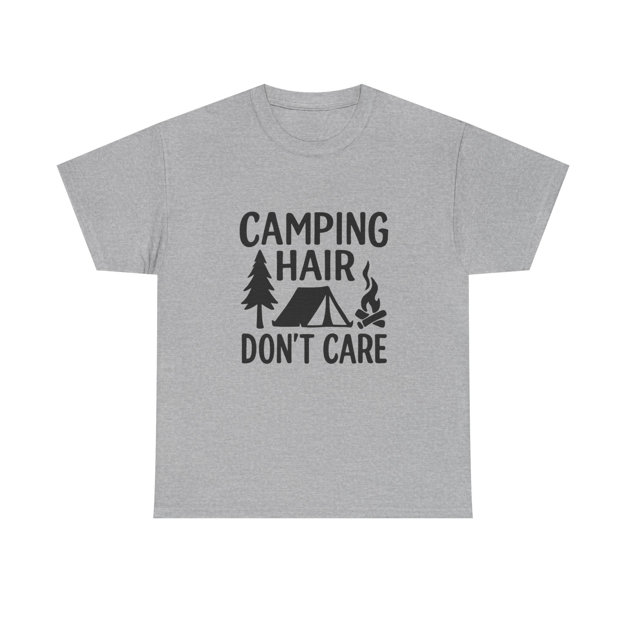 Camping Hair Dont Care Outdoors T-Shirt | Unique Gift | Graphic Tee