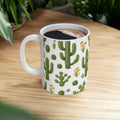 Botanical Saguaro Cactus Desert Pattern Coffee Mug | Cactus Lover Gift | Ceramic Mug