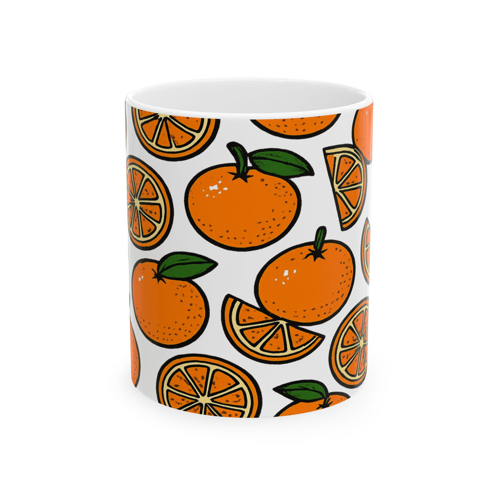 Bold Oranges Full Wrap Coffee Mug | Fruit Gift | Ceramic Mug