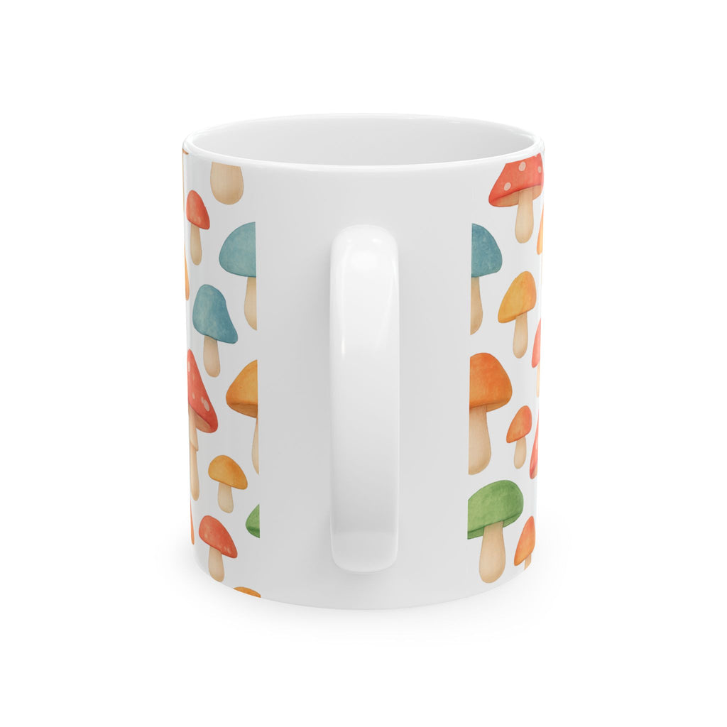 Watercolor Colorful Mushrooms Pattern Coffee Mug | Mushrooms Lover Gift | Ceramic Mug