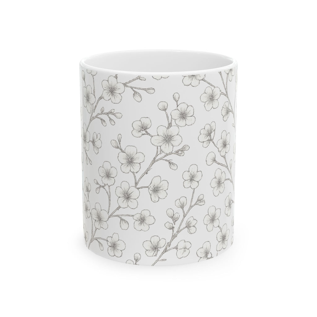 Delicate Cherry Blossom Branches Full Wrap Coffee Mug | Flowers Gift | Ceramic Mug