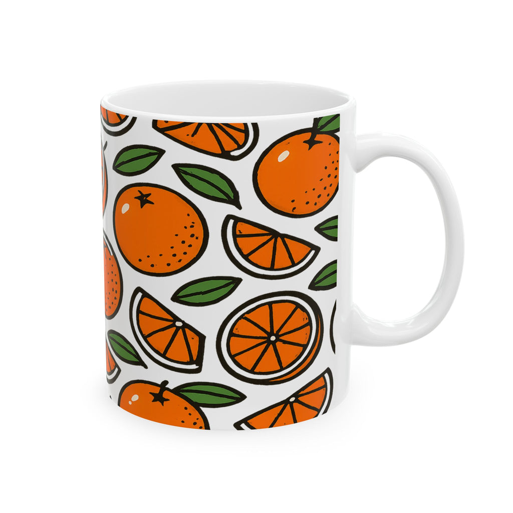 Bold Oranges Pattern Coffee Mug | Fruit Lover Gift | Ceramic Mug