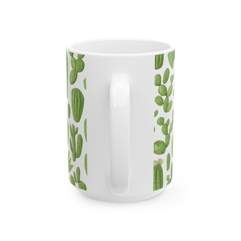 Botanical Mixed Cactus Collection Full Wrap Coffee Mug | Cactus Gift | Ceramic Mug