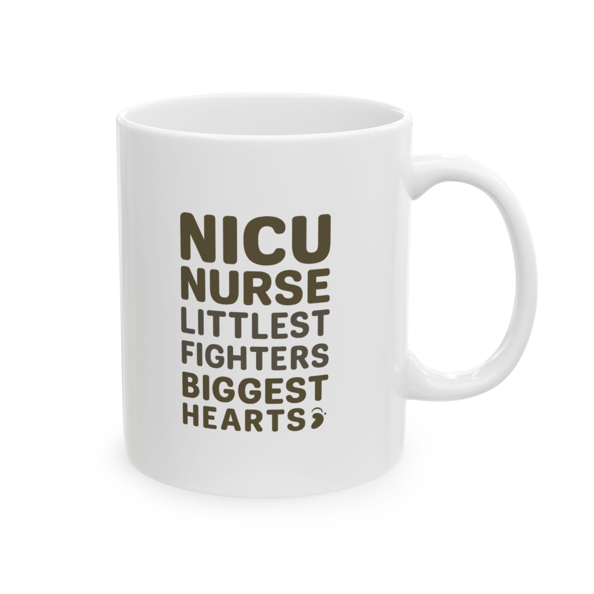 NICU Nurse Littlest Fighters Biggest Hearts Coffee Mug | Nurse Gift | Ceramic Mug