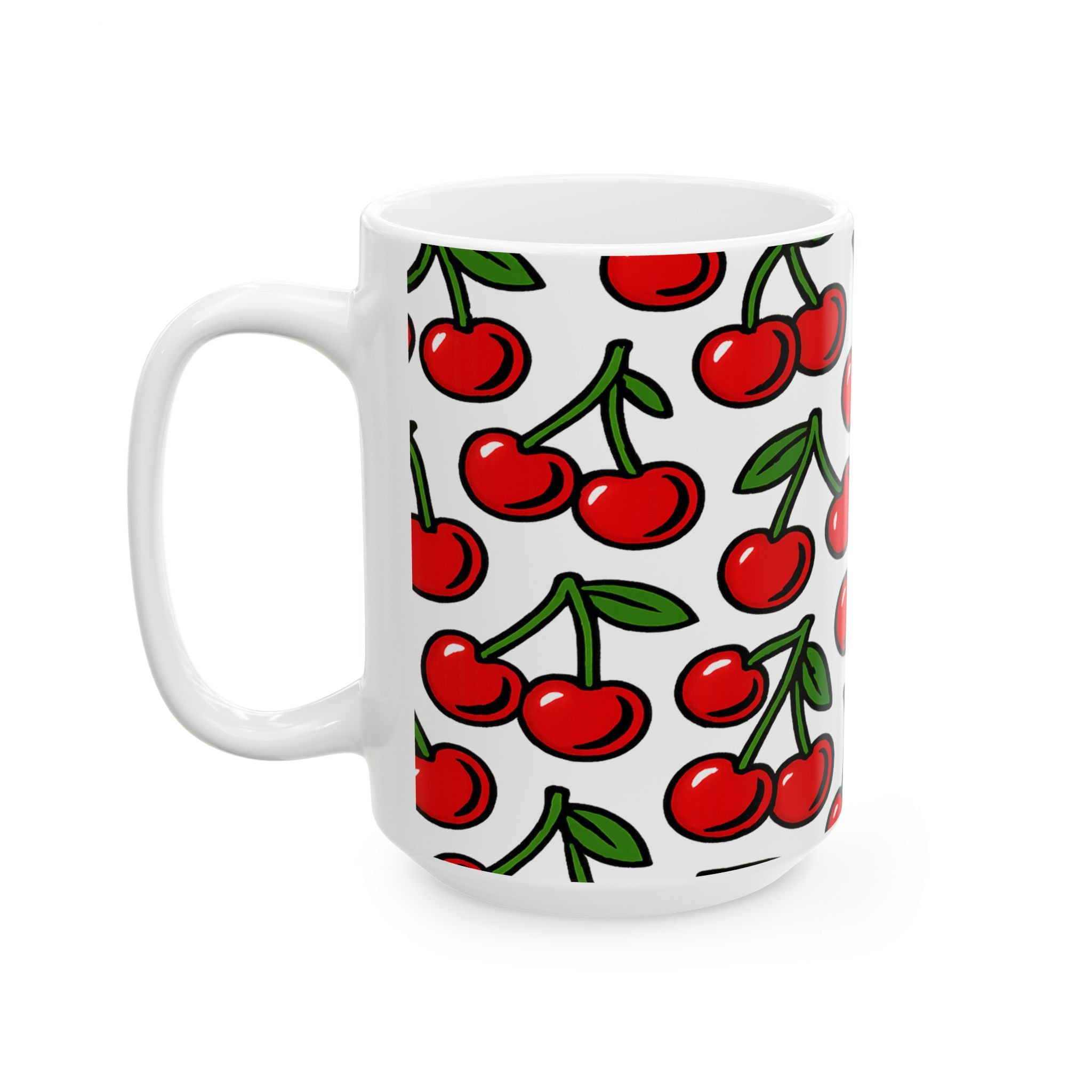 Bold Cherries Full Wrap Coffee Mug | Fruit Gift | Ceramic Mug
