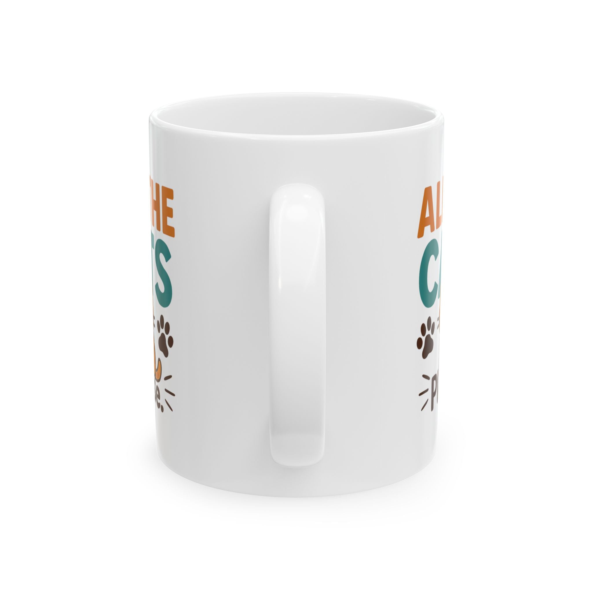 All My Kids Have Four Paws Coffee Mug | Funny Cat Mom Humor | Ceramic Mug