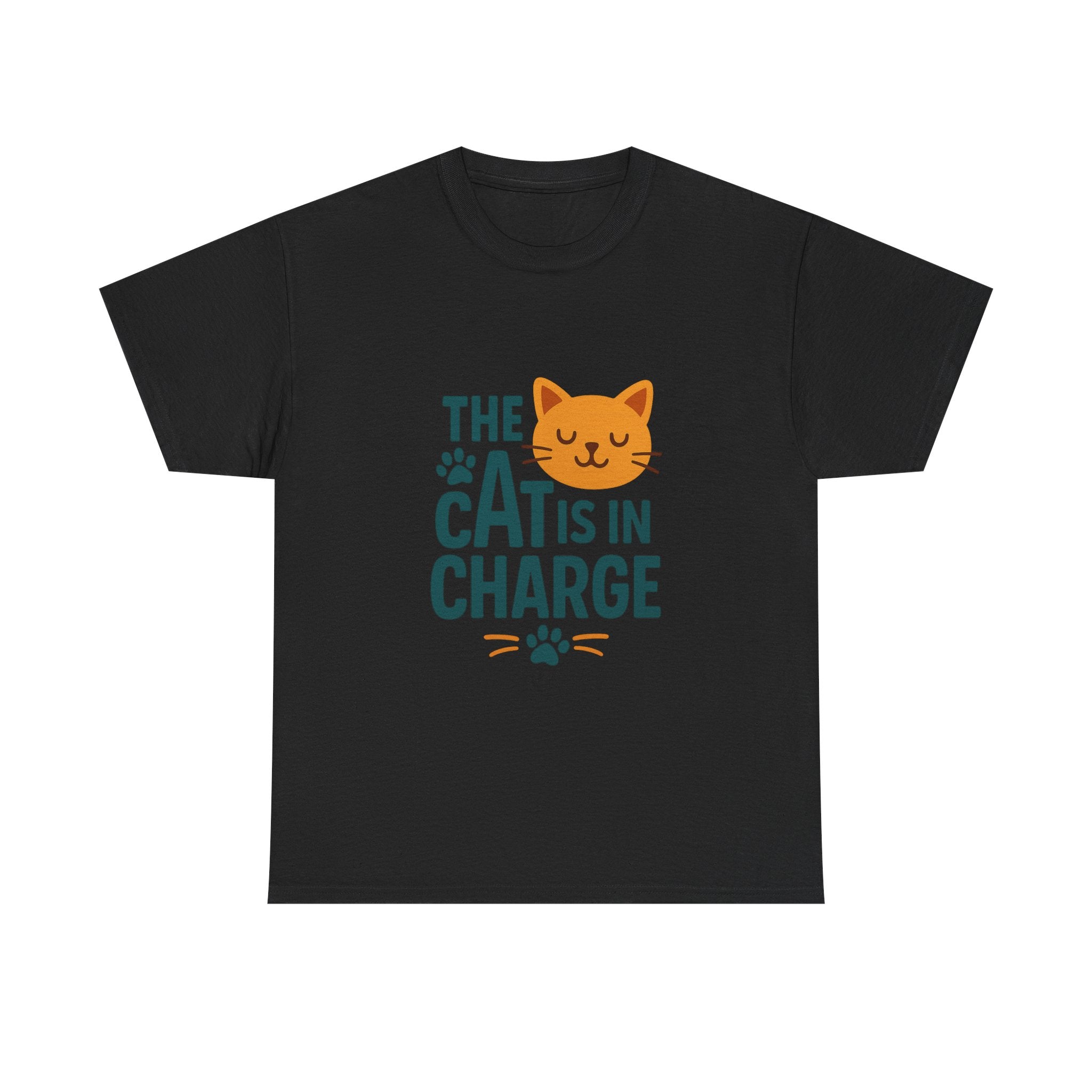 The Cat Is In Charge Here T-Shirt | Funny Cat Lover | Graphic Tee