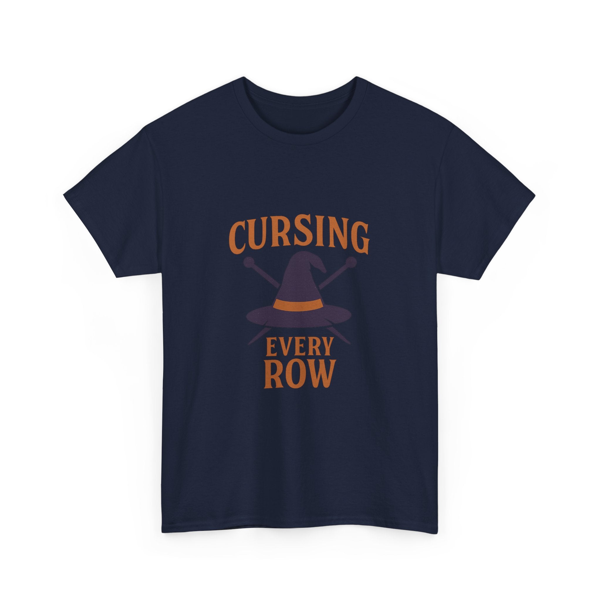Knitting Witch Cursing Every Row T-Shirt | Unique Gift | Graphic Tee
