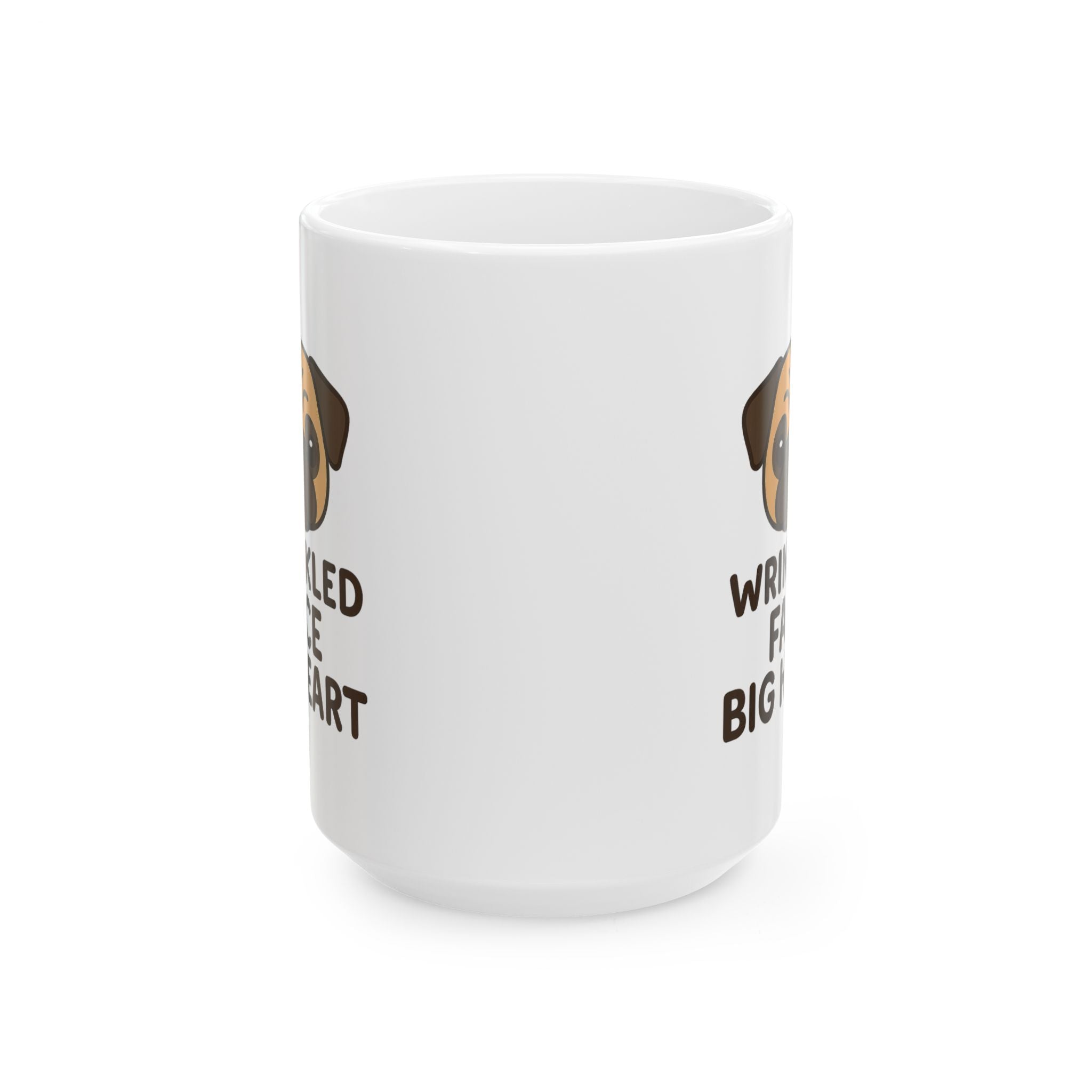 Pug Mom Wrinkled Face Big Heart Coffee Mug | Gift for Mom | Ceramic Mug