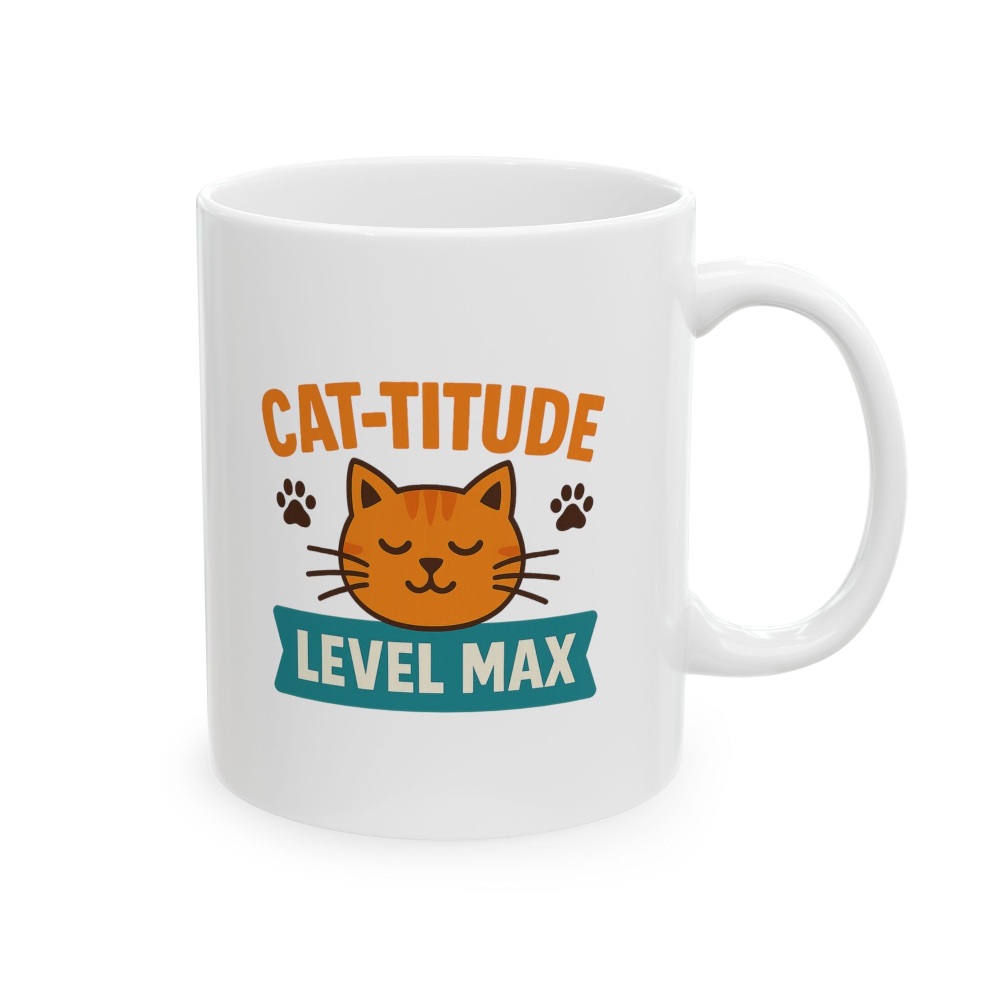 Resting Cat Face On Point Coffee Mug | Funny Cat Humor | Ceramic Mug