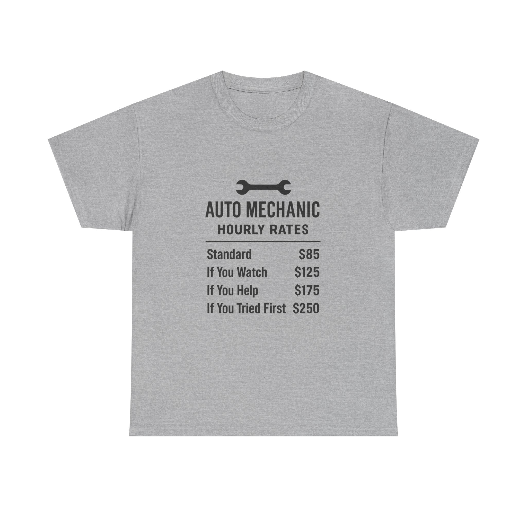 Auto Mechanic Hourly Rates Funny T-Shirt | Mechanic Gift | Graphic Tee