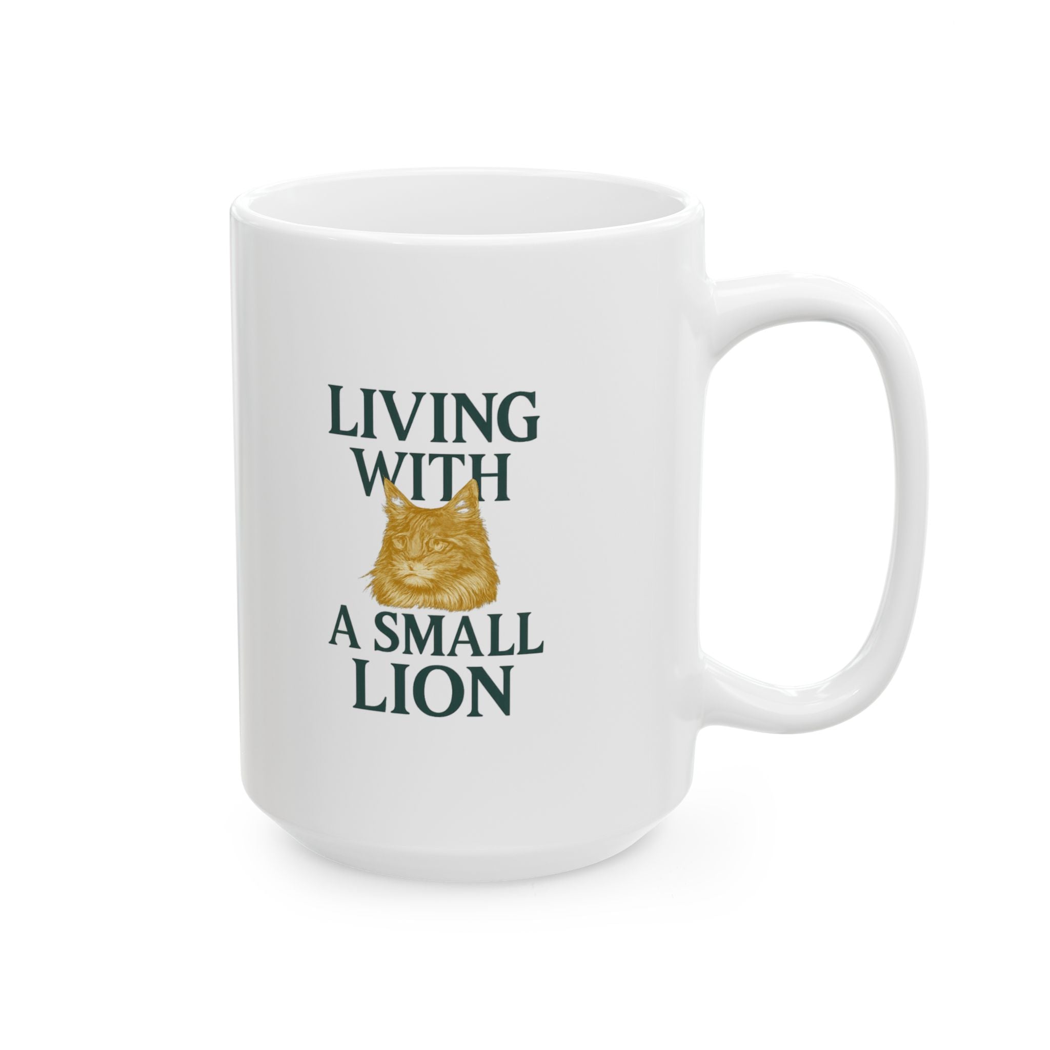 Maine Coon Mom Living With A Small Lion Coffee Mug | Gift for Mom | Ceramic Mug
