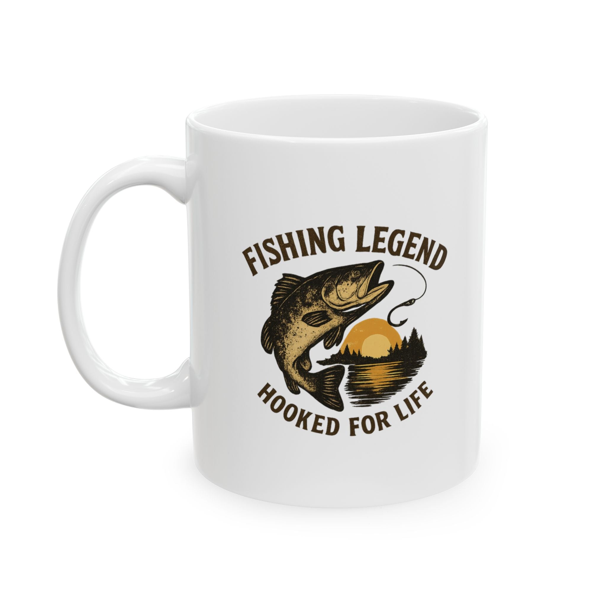 Fishing Legend Hooked For Life Coffee Mug | Fishing Lover Gift | Ceramic Mug