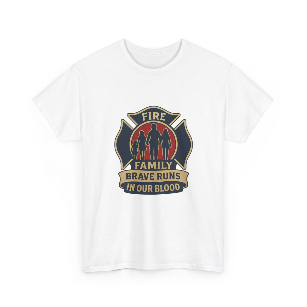 Firefighter Family Brave Runs In Our Blood T-Shirt | Unique Gift | Graphic Tee