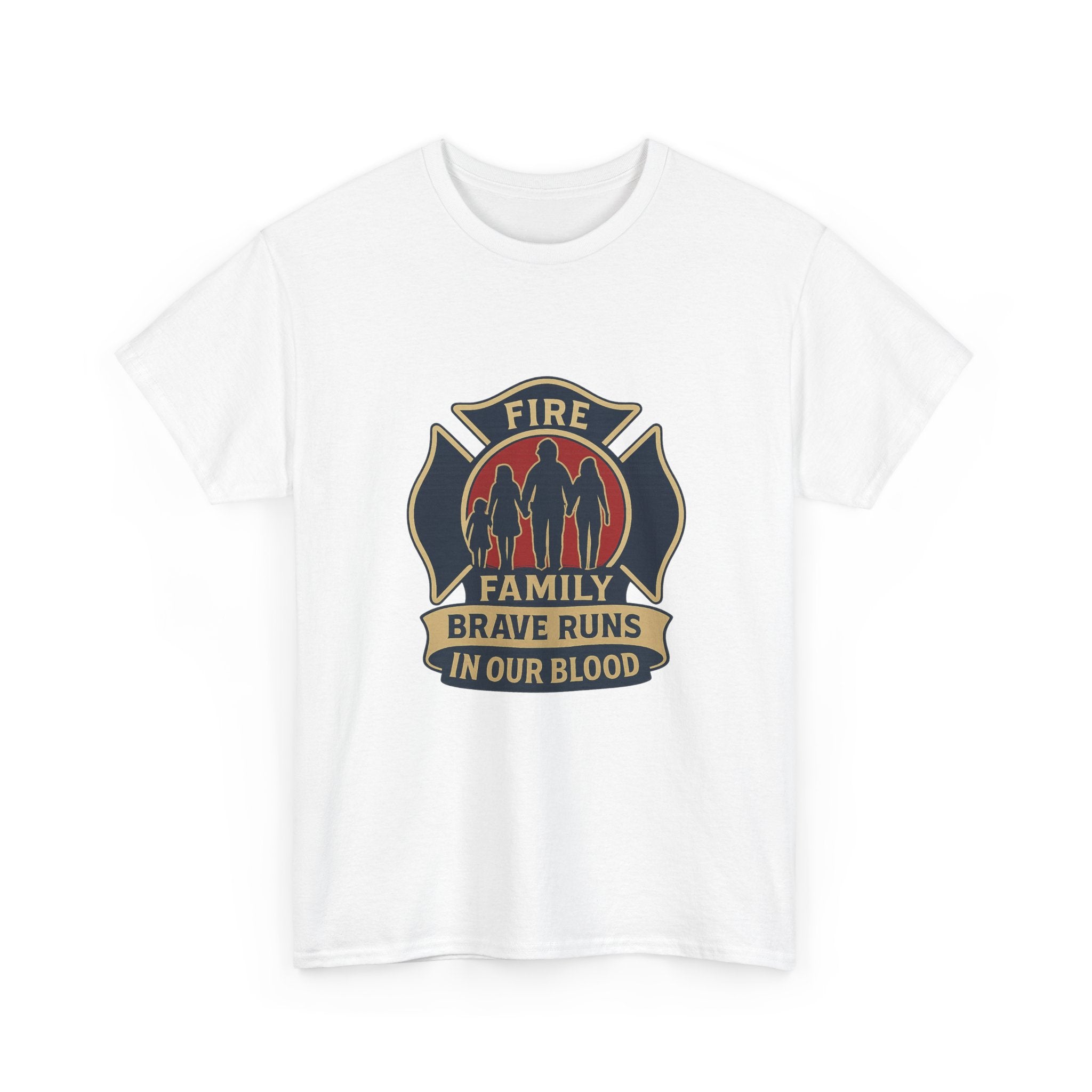 Firefighter Family Brave Runs In Our Blood T-Shirt | Unique Gift | Graphic Tee