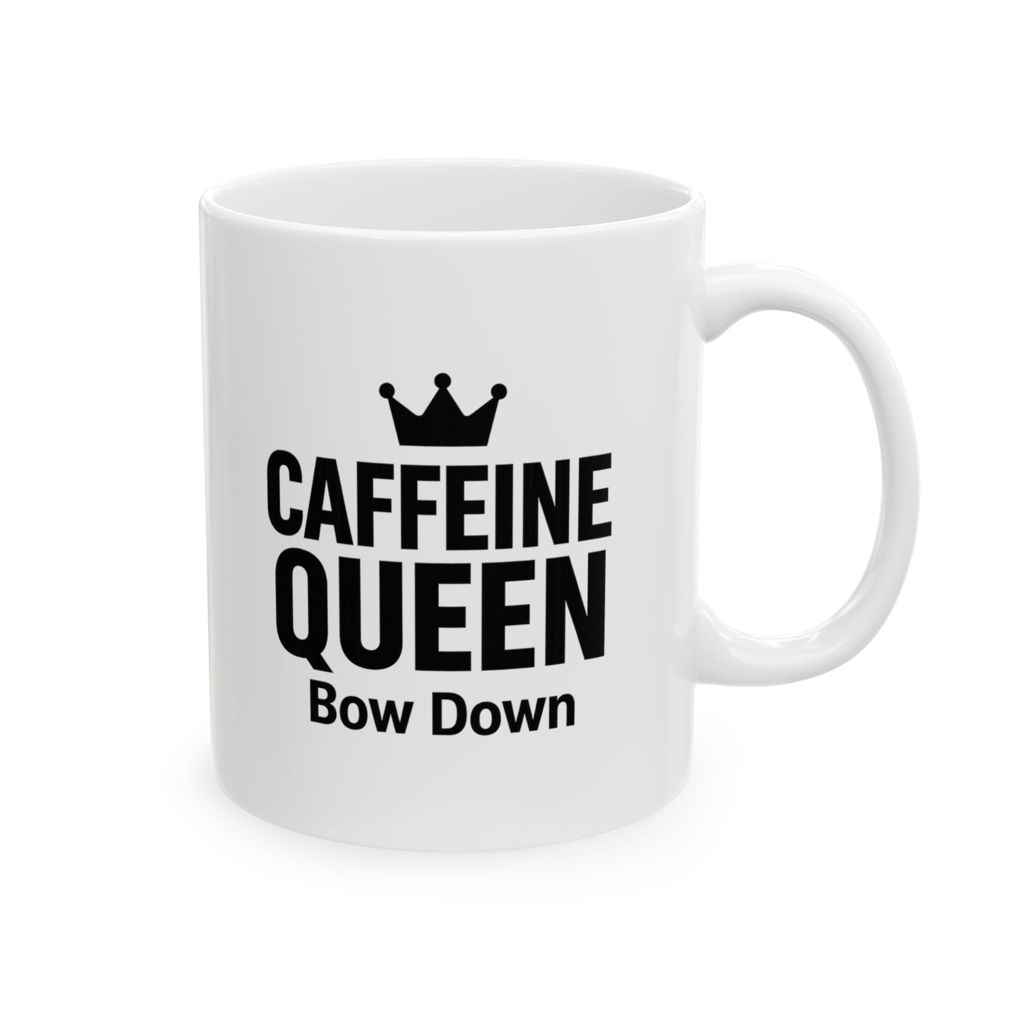 All Hail The Caffeine Queen Coffee Mug | Funny Coffee Queen Gift | Ceramic Mug