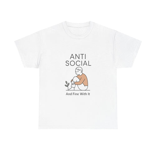 Anti Social Is My Default Setting T-Shirt | Funny Introvert Gift | Graphic Tee