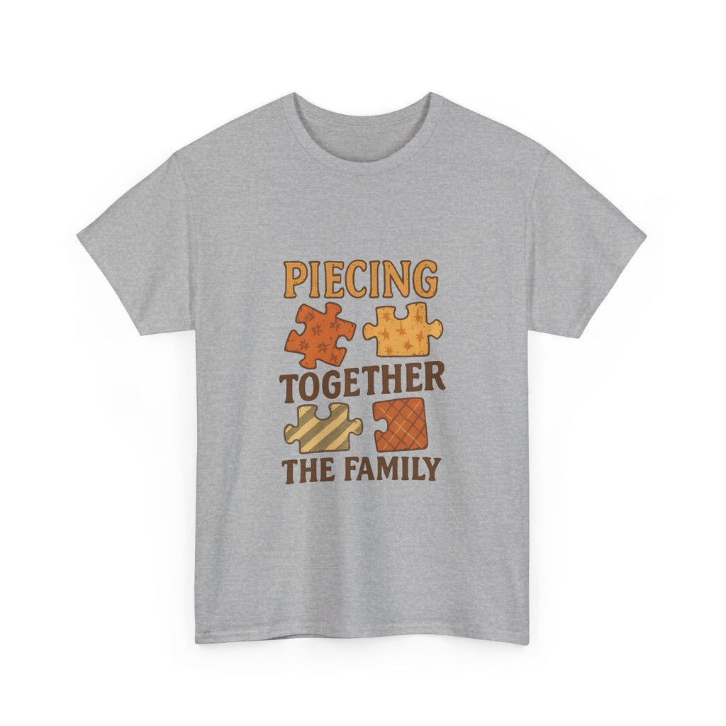 Quilting Grandma Piecing Together The Family T-Shirt | Gift for Grandma | Graphic Tee
