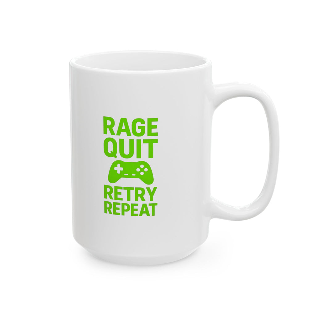 Gamer Rage Quit Retry Repeat Coffee Mug | Unique Gift | Ceramic Mug