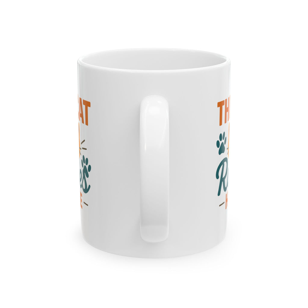 Serving My Cat Since Day One Coffee Mug | Funny Cat Owner Gift | Ceramic Mug