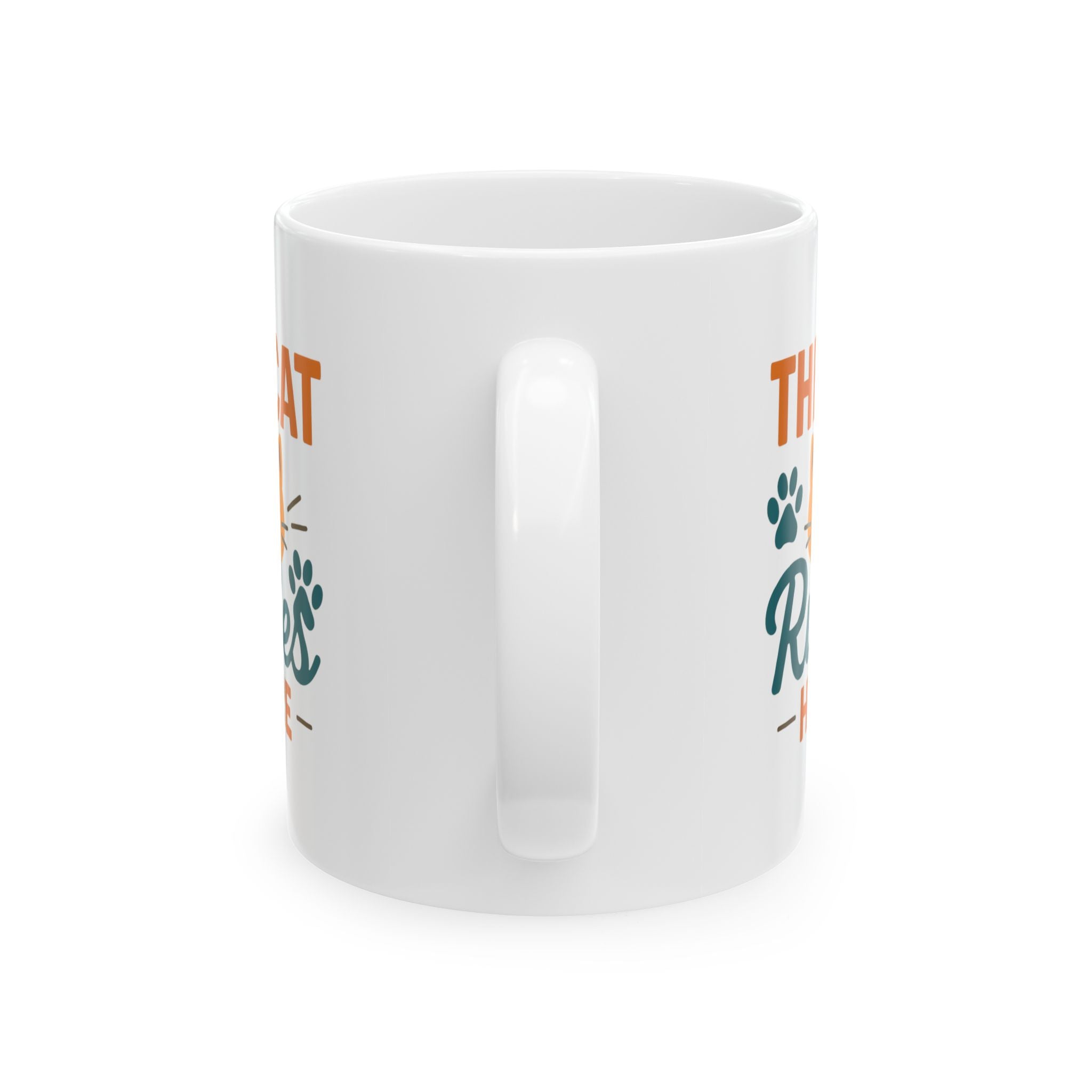 Serving My Cat Since Day One Coffee Mug | Funny Cat Owner Gift | Ceramic Mug