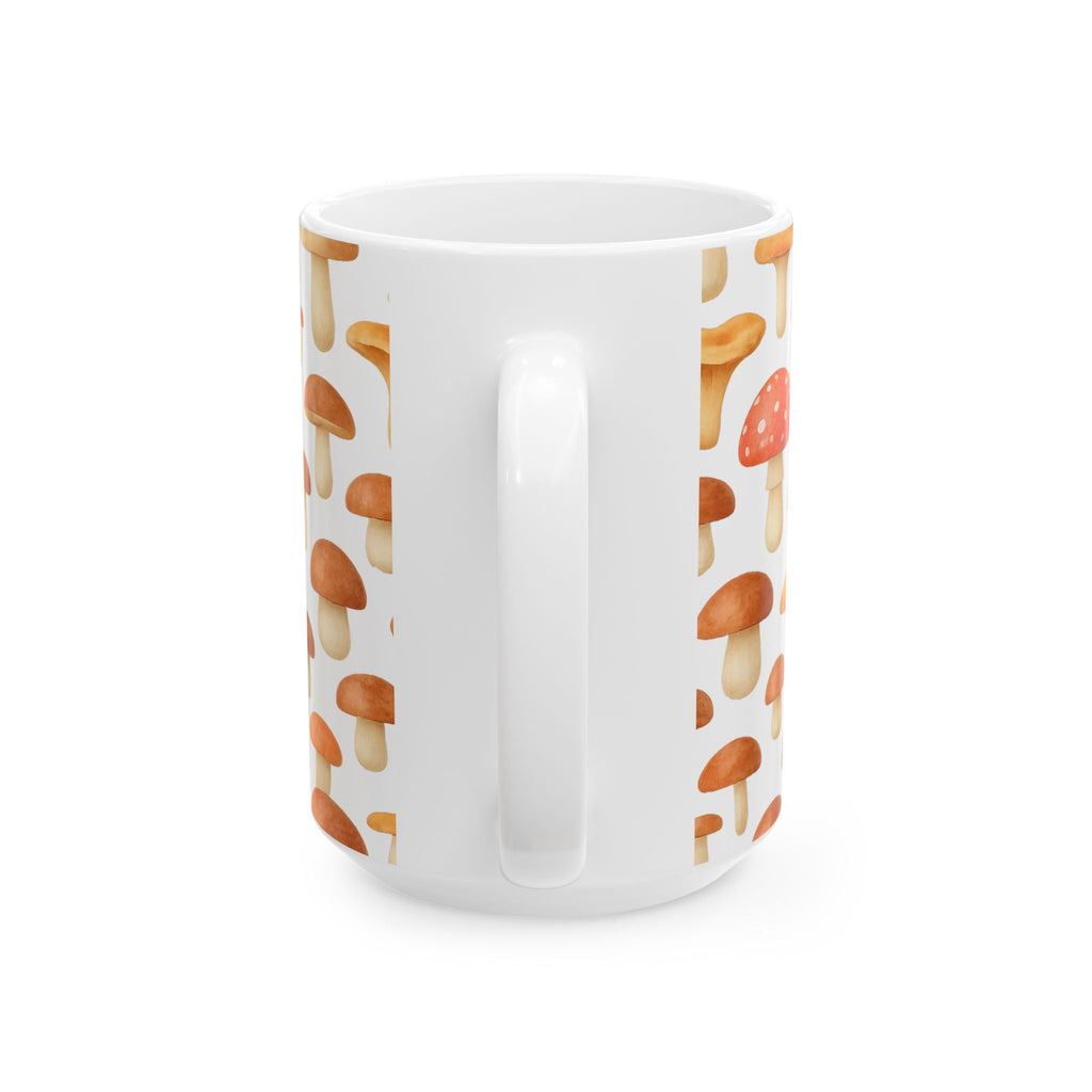 Watercolor Forest Mushrooms Pattern Coffee Mug | Mushrooms Lover Gift | Ceramic Mug
