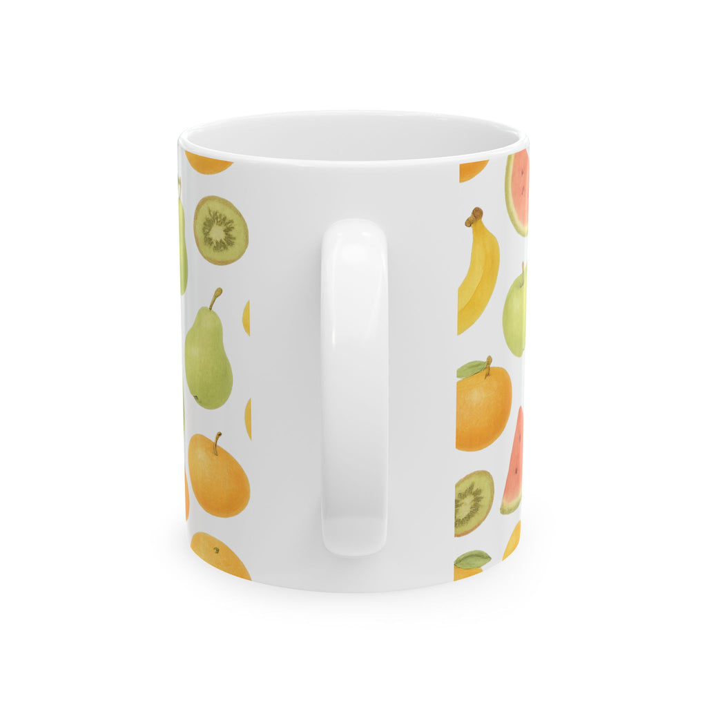 Watercolor Mixed Fruit Full Wrap Coffee Mug | Fruit Gift | Ceramic Mug