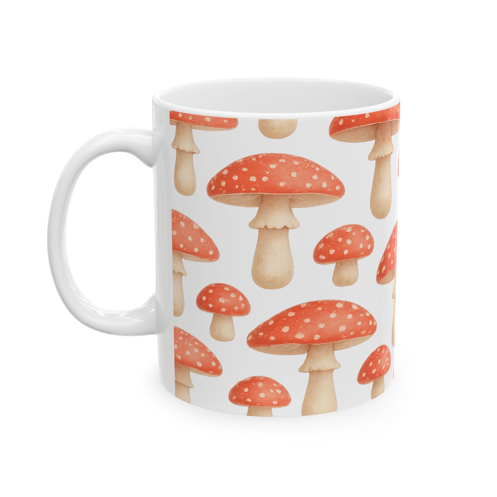 Watercolor Fly Agaric Mushrooms Full Wrap Coffee Mug | Mushrooms Gift | Ceramic Mug