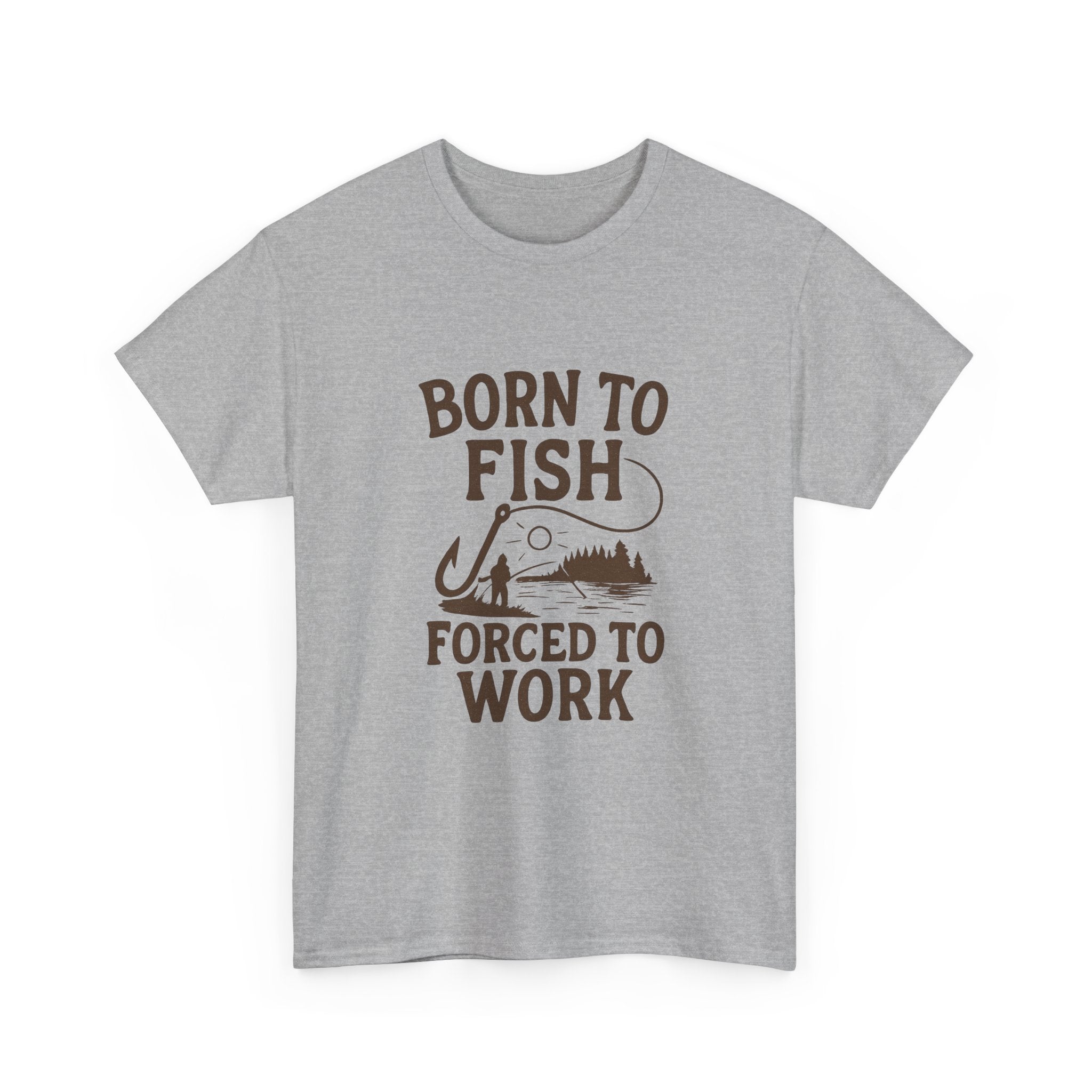 Born To Fish Forced To Work Fishing T-Shirt | Fishing Lover Gift | Graphic Tee