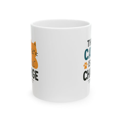 Boss Is The Cat Coffee Mug | Funny Pet Humor | Ceramic Mug