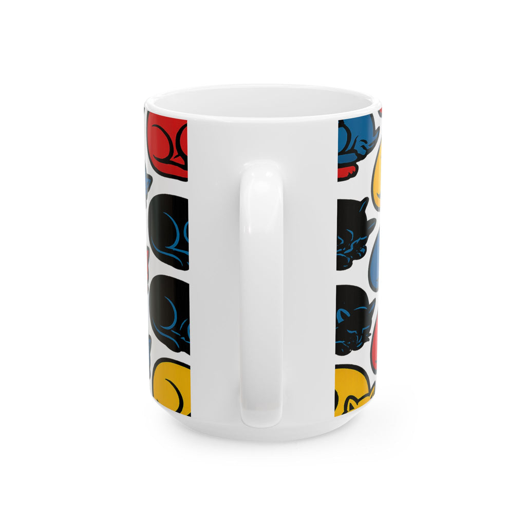 Bold Sleeping Cats Full Wrap Coffee Mug | Cats Gift | Ceramic Mug