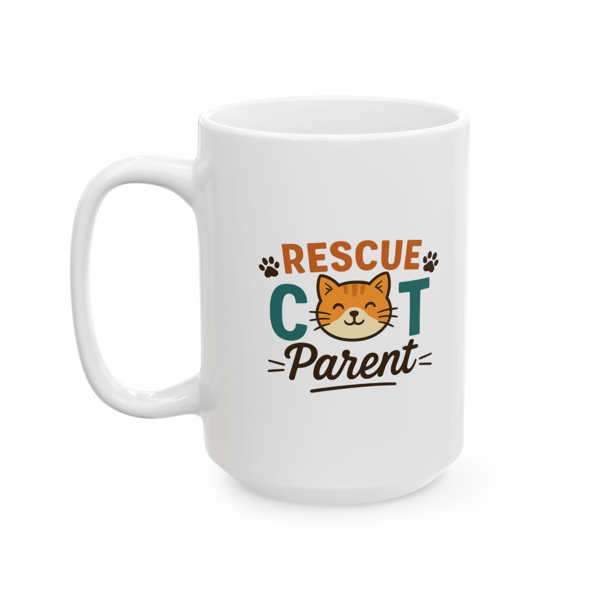 My Cat Rescued Me Too Coffee Mug | Rescue Cat Appreciation | Ceramic Mug