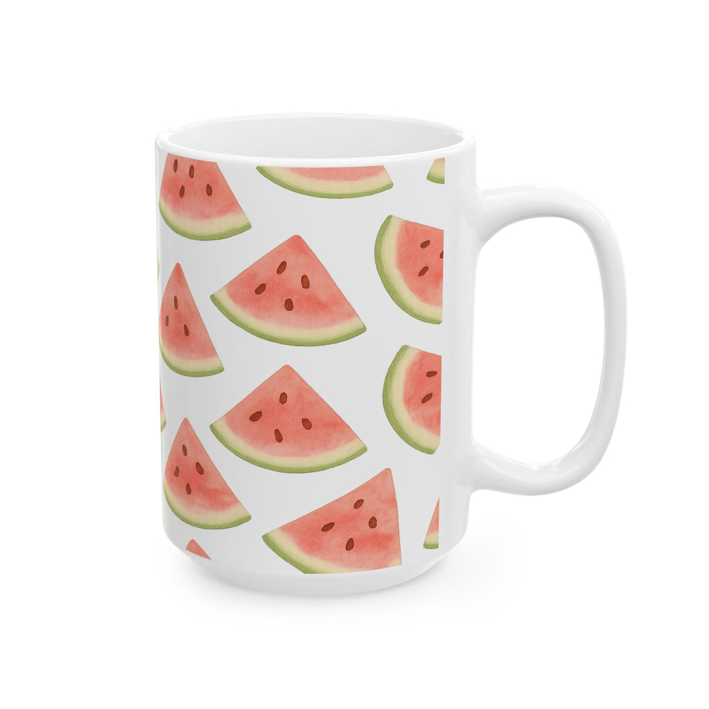 Watercolor Watermelon Slices Full Wrap Coffee Mug | Fruit Gift | Ceramic Mug