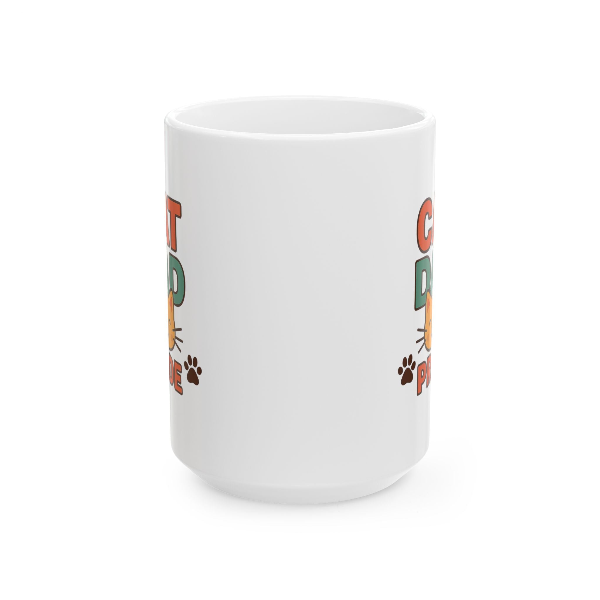 Cat Dad Fueled By Coffee Coffee Mug | Funny Cat Gift | Ceramic Mug