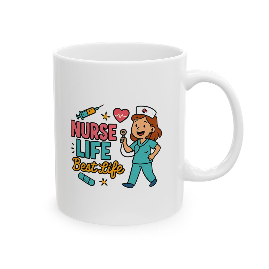 Nurse Life Coffee And Saving Lives Coffee Mug | Funny Nurse Humor | Ceramic Mug