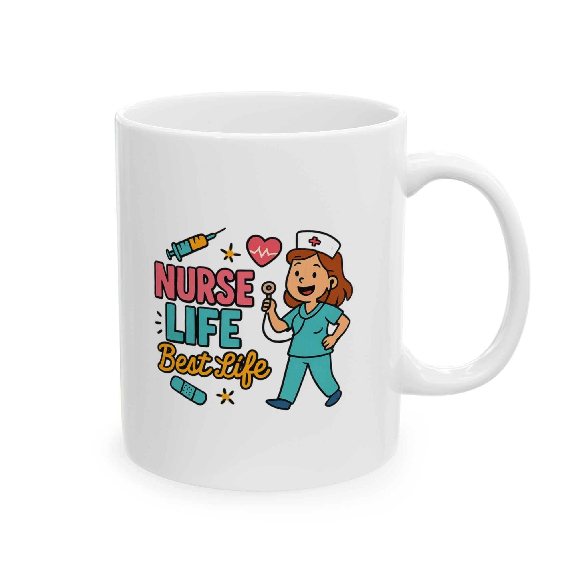 Nurse Life Coffee And Saving Lives Coffee Mug | Funny Nurse Humor | Ceramic Mug